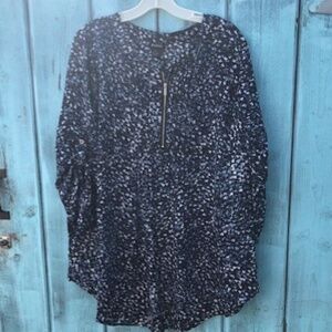 EVANS Tunic With Convertible Sleeves -  Navy Blue Size 20